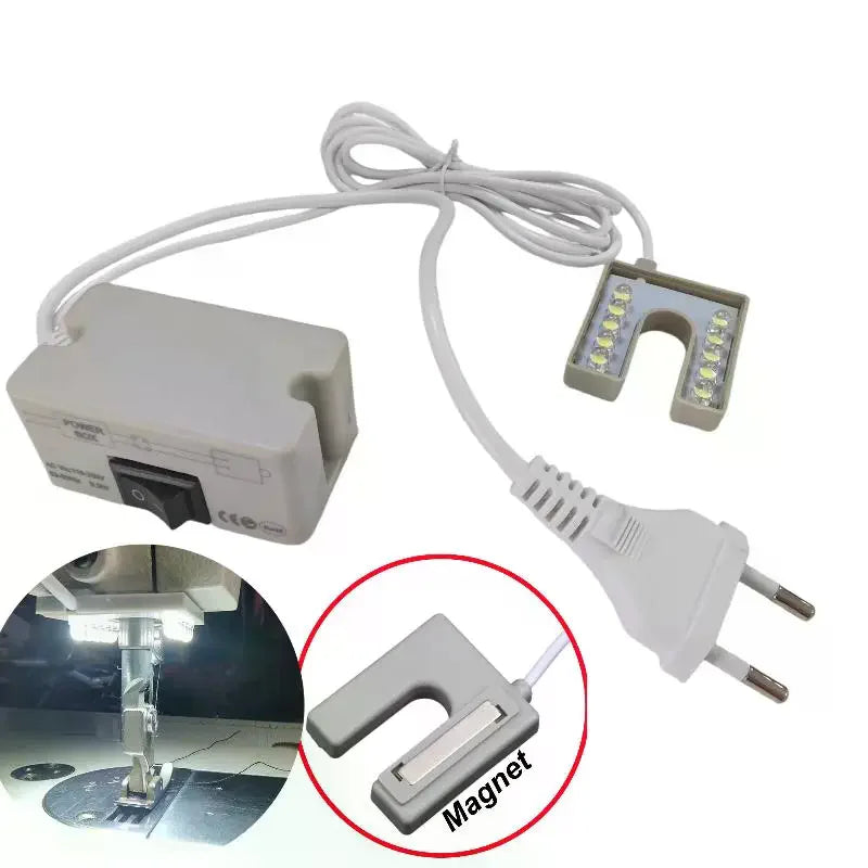 Magnetic Base LED Sewing Machine Light | Flicker-Free Gooseneck LED Sewing Lamp Qme