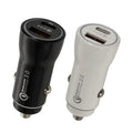20W Mini PD + QC3.0 Dual USB Car Charger for iPhone & iPad USB Car Charger Qme pd20W and 2.4 black