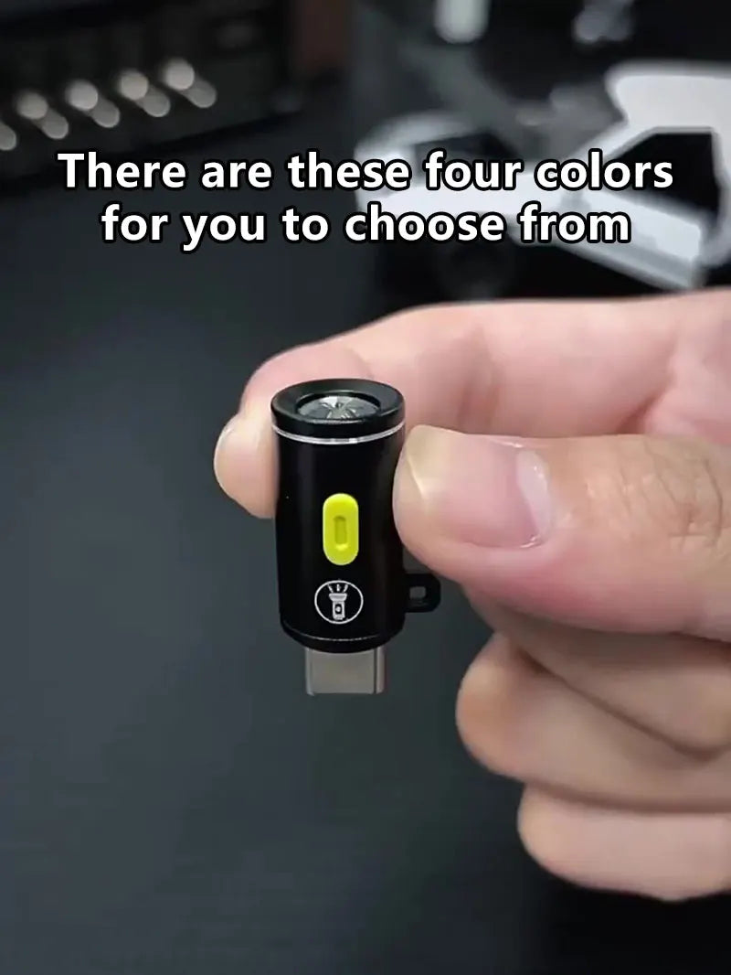 Type-C LED Mini Flashlight – Portable USB-C Pocket Torch LED Pocket Flashlight Qst