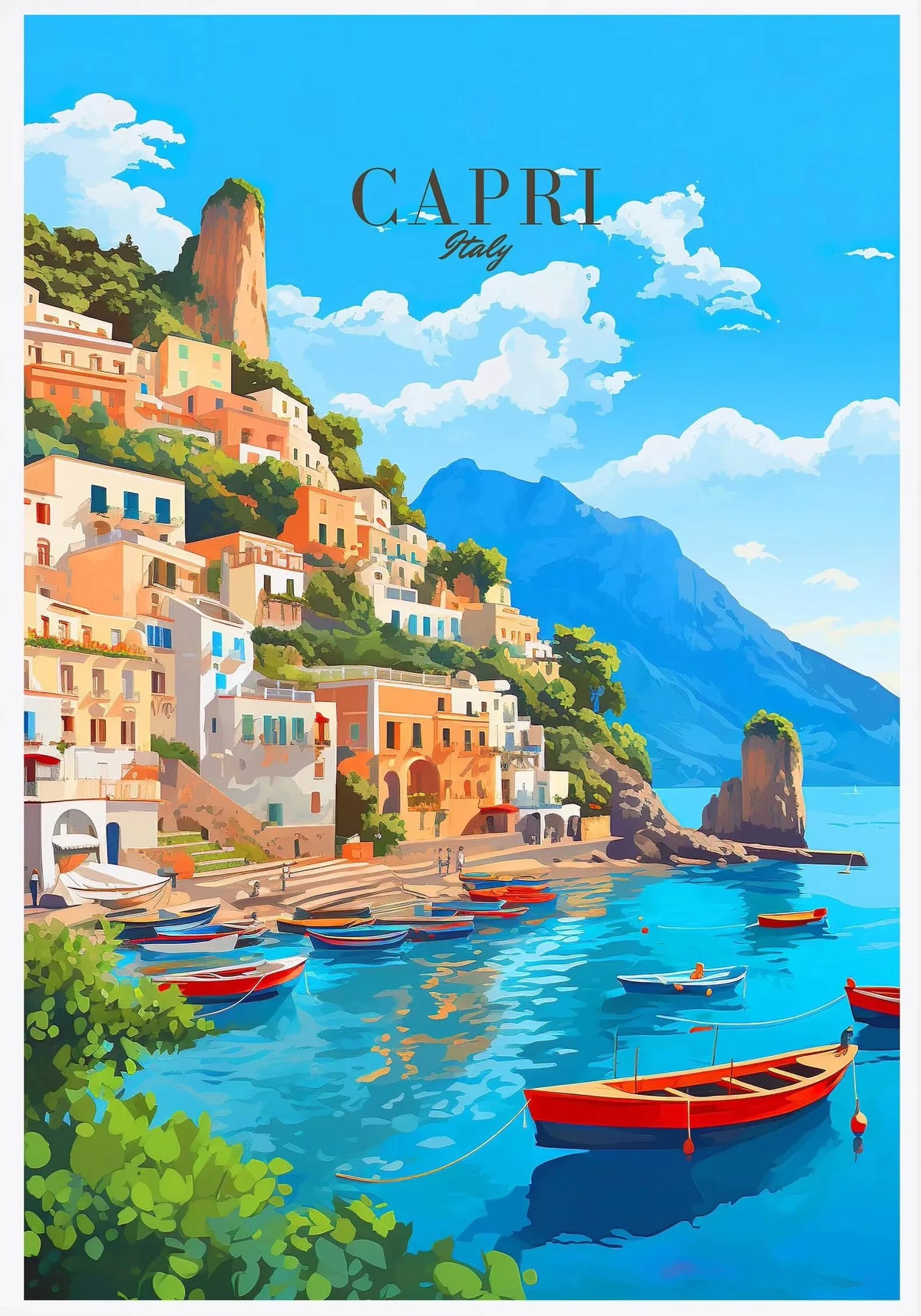 Italy City Travel Canvas Wall Art – Rome Venice Paris Poster Canvas Wall Art Qst SKU-14 40x50cm Unframed