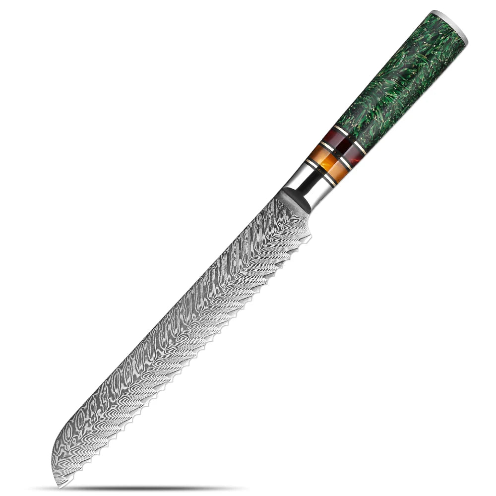 XITUO Damascus Steel Kitchen Knife Set – 1–6 Piece Chef Knives Damascus Kitchen Knife Set Qst Bread Knife