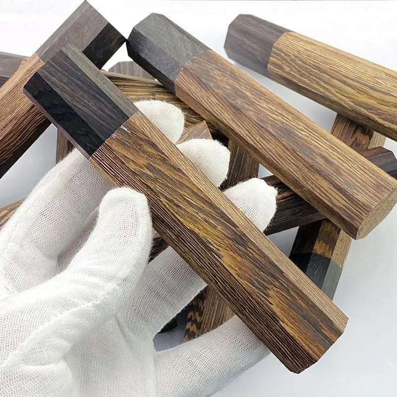 Wenge & Ebony Octagonal Knife Handle Blank for Damascus DIY Knife Handle Blank Qst