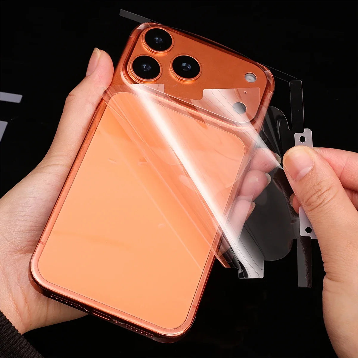 HD Curved Glass Back Film for iPhone 17 Series – Clear Phone Back Protector Qme
