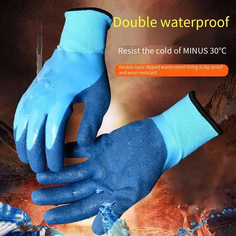 2 Pairs Winter Fishing Gloves Fleece Lined Thickened Warm Winter Fishing Gloves Qme