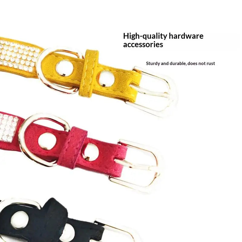 Crystal Glitter Dog Collar | Zinc Alloy Buckle | 7 Colors Pet Collar Qme