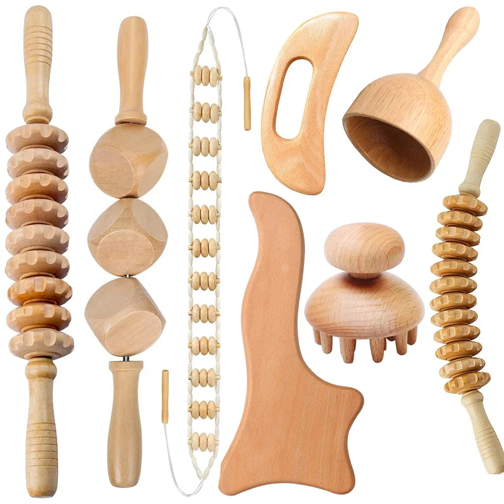 Wooden Therapy Massage Set – Gua Sha & Maderoterapia Tools Wooden Massage Set Qst 8PCS-3