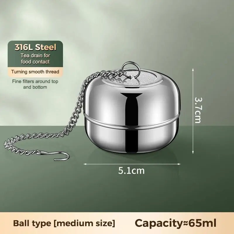 316 Stainless Steel Tea Infuser – Ultra Fine Mesh & Chain Tea Infuser Qme A3