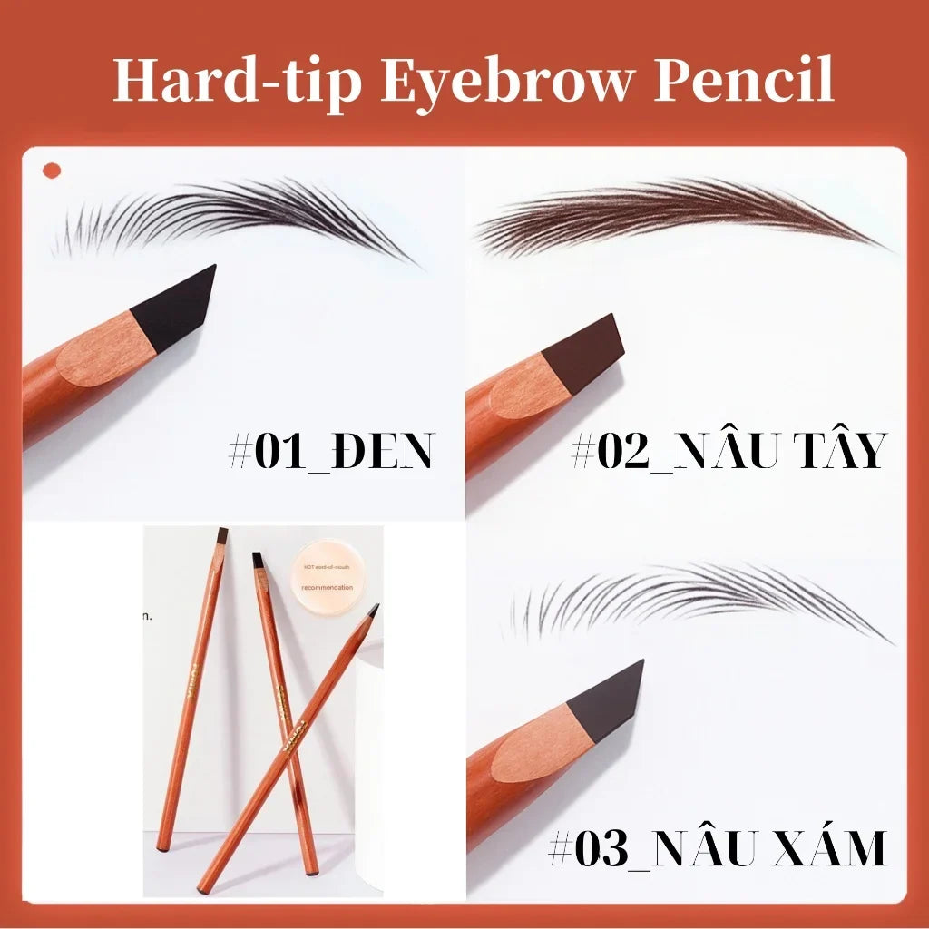 Qme Hard Eyebrow Pencil – Waterproof Matte Long-Lasting Eyebrow Pencil Qme