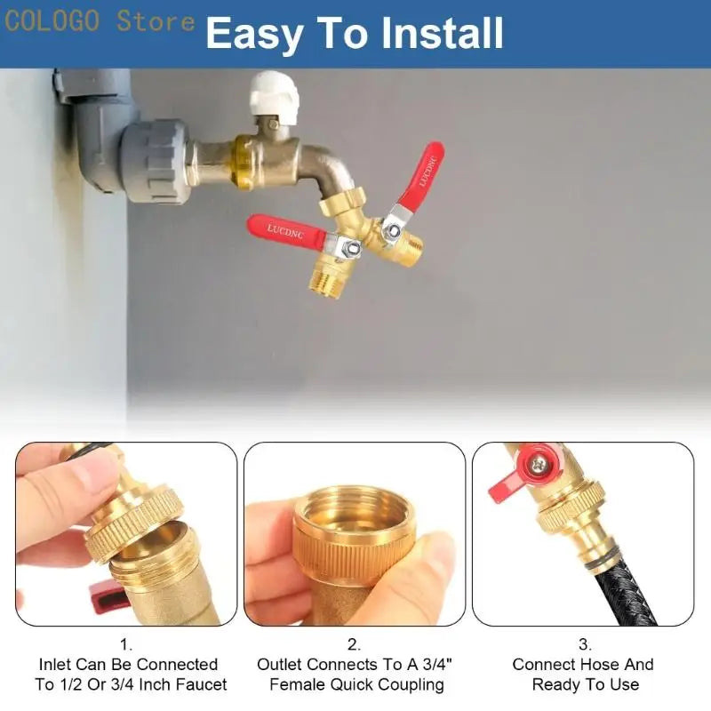 Dual Control Y Splitter Garden Hose Connector – Alloy Hose Y Splitter Qme