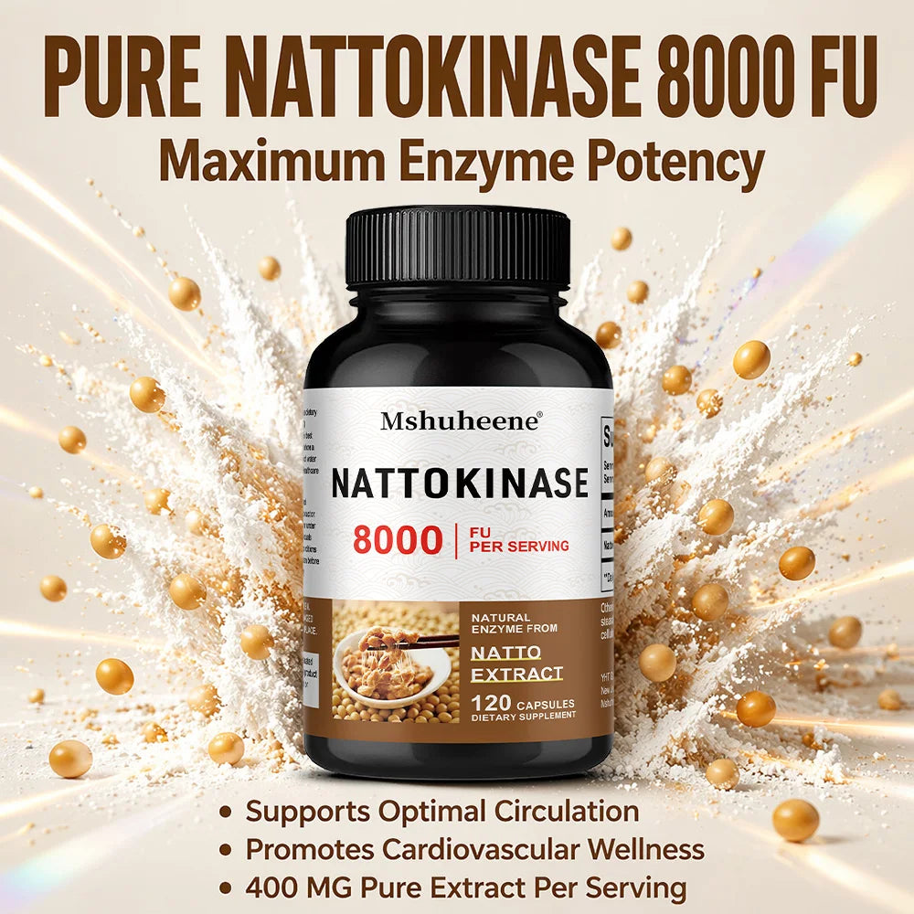 Nattokinase 400mg Capsules – Daily Cardiovascular Enzyme Supplement Enzyme Supplement Qst