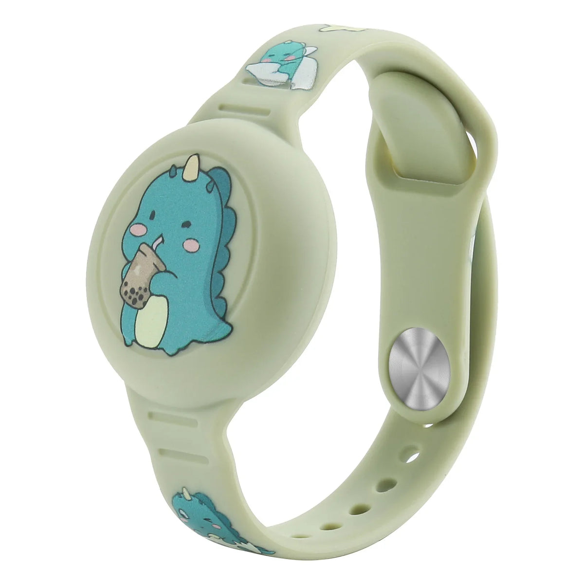 Waterproof AirTag Wristband for Kids – Silicone Bracelet Case Kids AirTag Wristband Qme Green--
