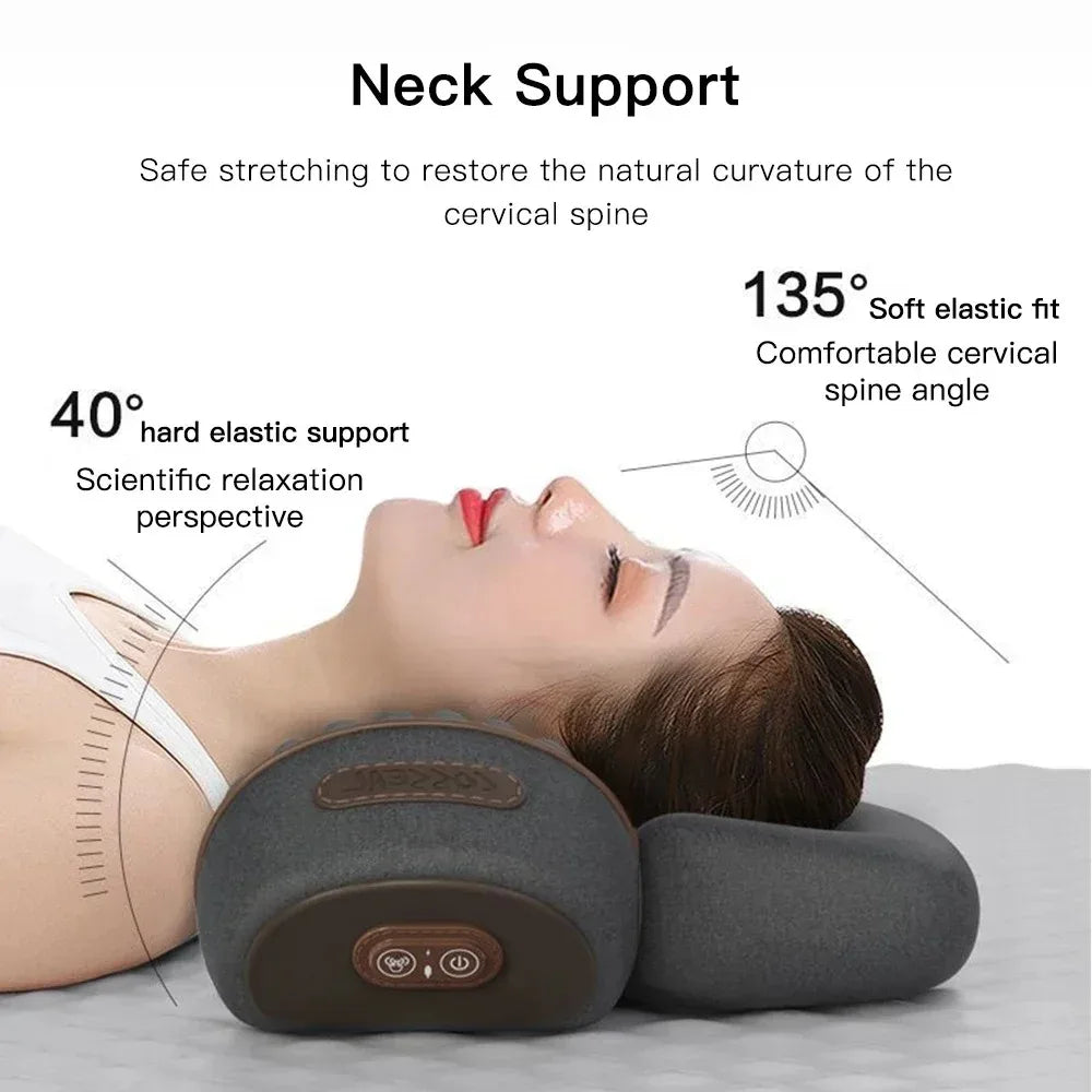 Cervical Neck Massager Pillow – Heat, Vibration & Traction Neck Massage Pillow Qst
