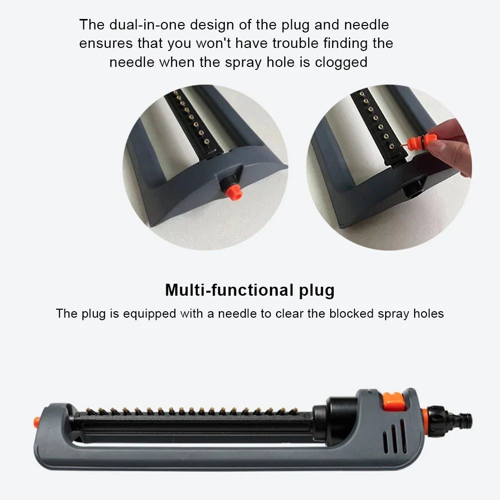 Oscillating Sprinkler 19-Hole Nozzles Lawn Swing Irrigation Oscillating Lawn Sprinkler Qme