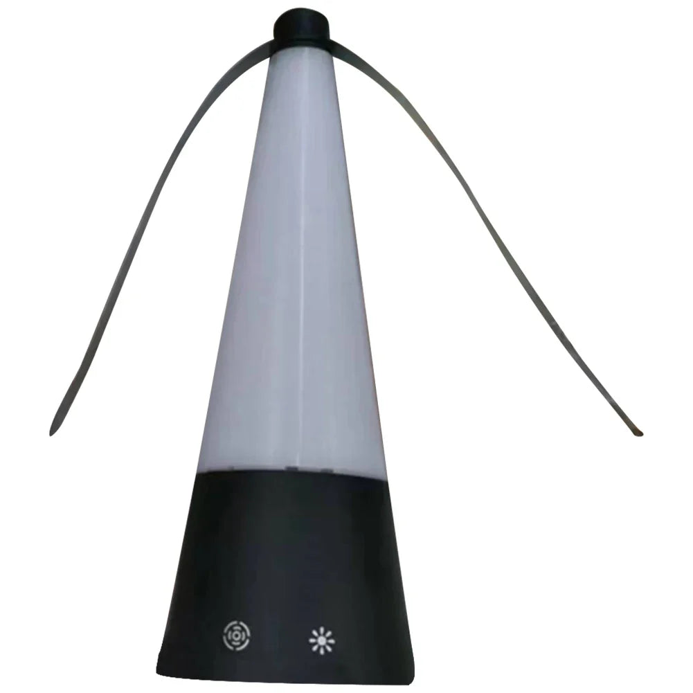 Holographic Blade Fly Deterrent Fan with LED Light | Table Top Fly Deterrent Fan Qme WHITE