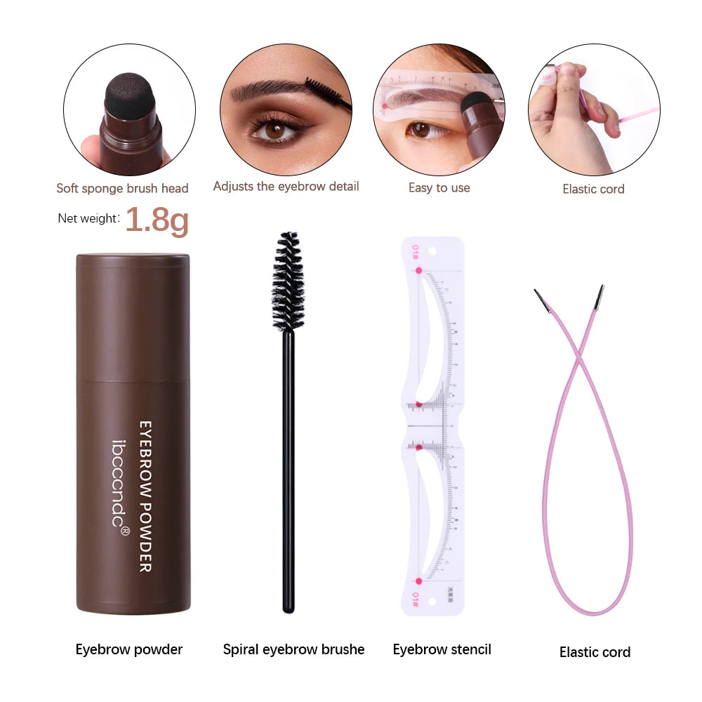 Eyebrow Stamp & Stencil Kit – Waterproof Brow Powder Set Eyebrow Stamp Kit Qst