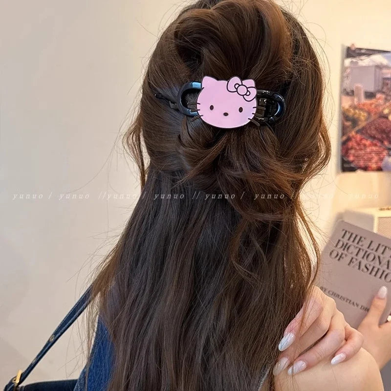 Hello Kitty Cartoon Hair Clips – Cute Acrylic Accessories Cartoon Hair Clips Qme