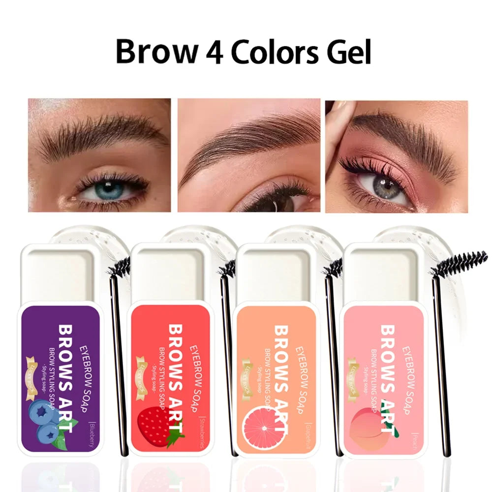 Natural 3D Transparent Brow Gel – Waterproof Long-Lasting Eyebrow Brow Gel Qme 4 in set