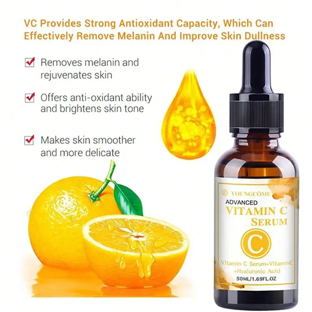 YOUNGCOME Vitamin C Facial Serum 50ml – Hyaluronic Acid Facial Serum Qst