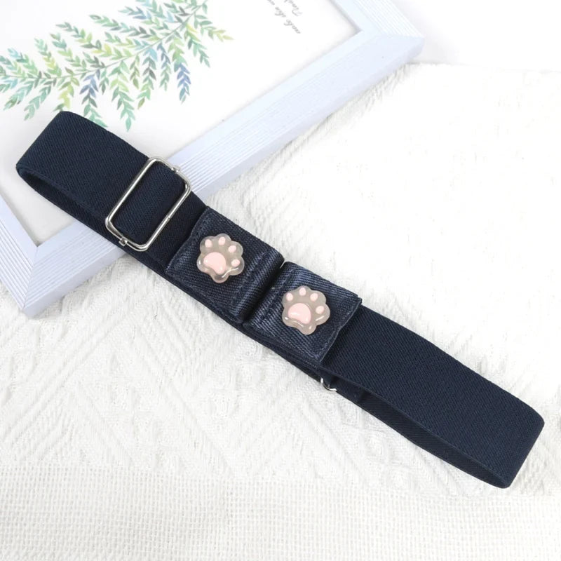 Traceless Invisible Elastic Waist Belt – Buckle-Free Adjustable Elastic Waist Belt Qme DEEP BLUE