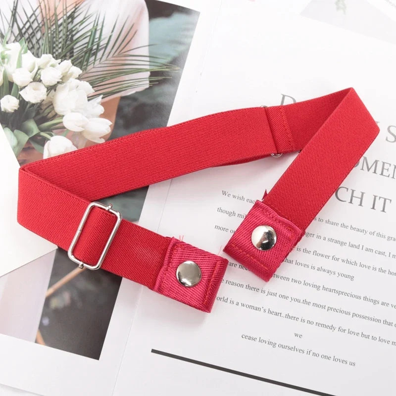 Women's Elastic Buckle-Free Canvas Waist Belt | 29 Colors