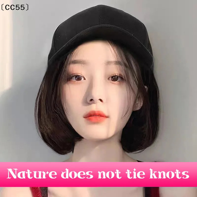 Bob Wig Baseball Cap – Synthetic Hair Hat, Adjustable Fit Wig Baseball Cap Qst