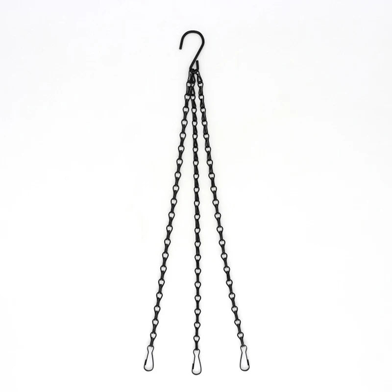 40cm Iron Flower Pot Hanging Chain with 3 Hooks – Garden Hanger Hanging Planter Chain Qst A