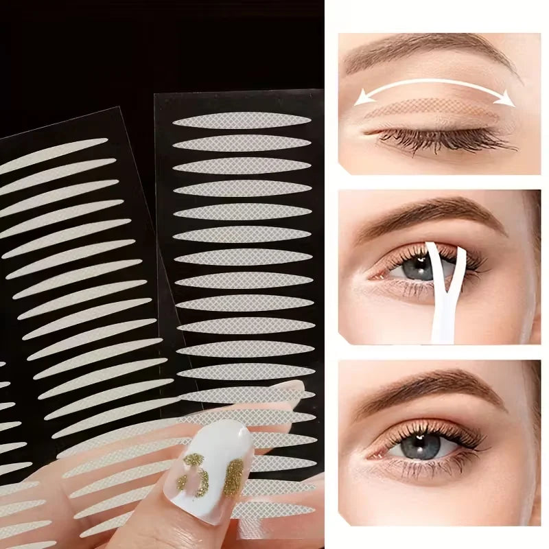 Invisible Double Fold Eyelid Tape – Clear & Beige Lace Eyelid Tape Qme