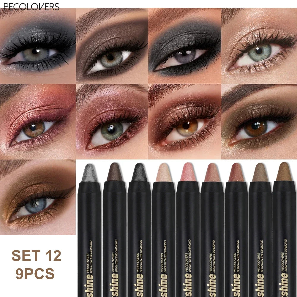 Dual-Ended Eye Highlighter & Eyeshadow Stick Set | Qme 9 Pcs Eyeshadow Stick Set Qme SET 12