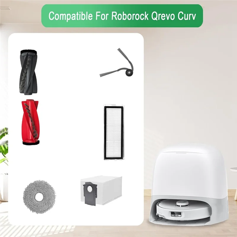Roborock Qrevo Curv B15C Replacement Parts – Brush, Filter & Mop Vacuum Replacement Kit Qst