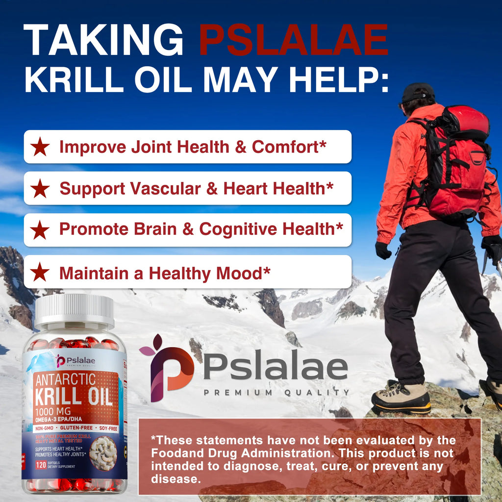 Antarctic Krill Oil Capsules – Omega-3 Non-GMO 1000mg Omega-3 Supplement Qst