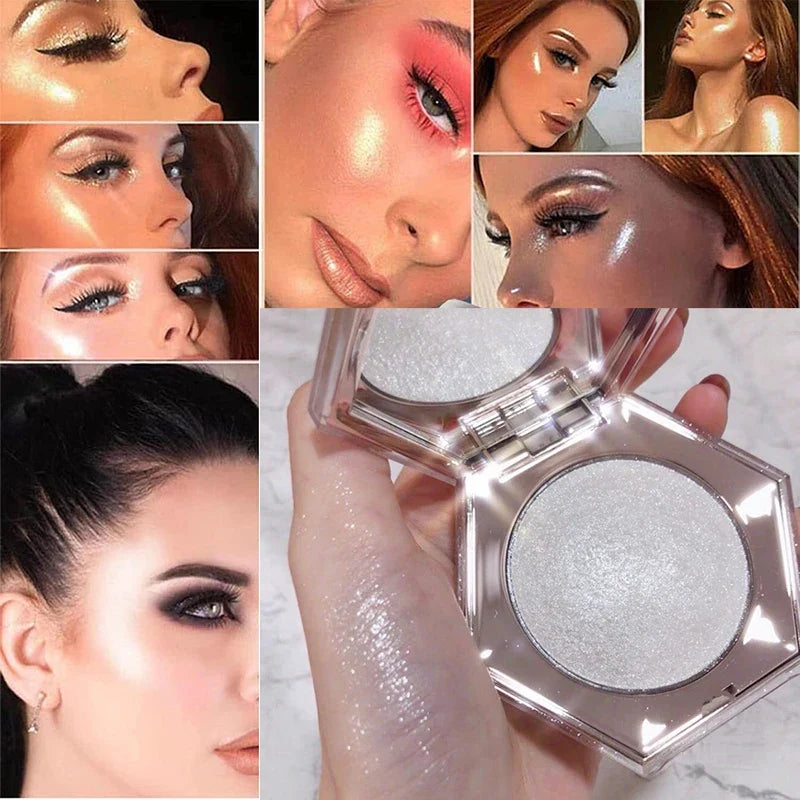 Glitter Highlighter Makeup Palette – Face, Body & Cheek Shimmer Highlighter Palette Qme