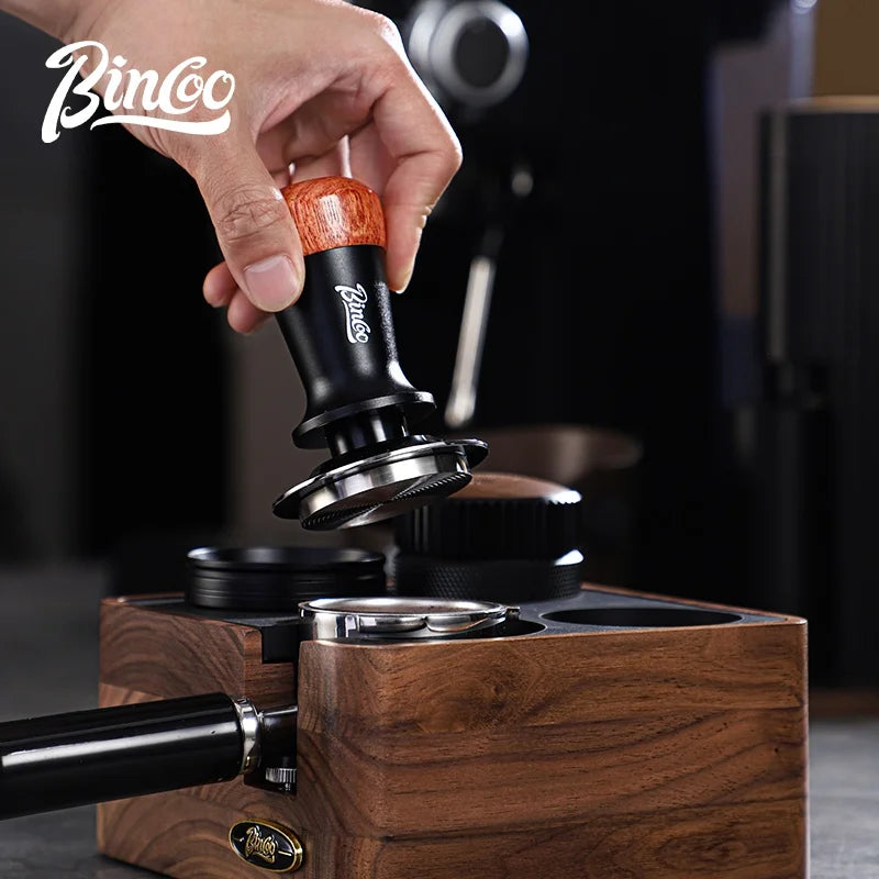 BINCOO 51/58mm Portafilter Storage Base Tamper & Distributor Set Espresso Barista Tool Set Qst