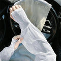 UPF 50+ Fingerless Sun Sleeves – Lace Mesh Arm Gloves for Women Sun Arm Sleeves Qst Light gray