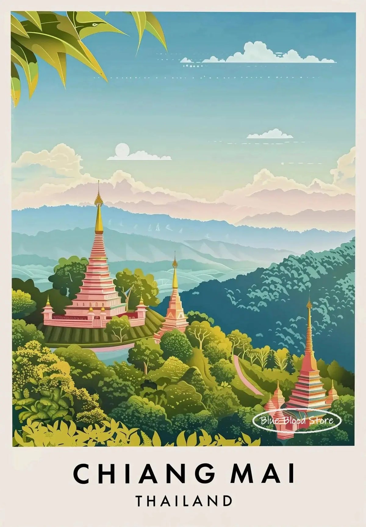 Thailand Travel Canvas Wall Art – Phuket Bangkok Landscape Poster Canvas Wall Art Qst 2 20x30cm Unframed