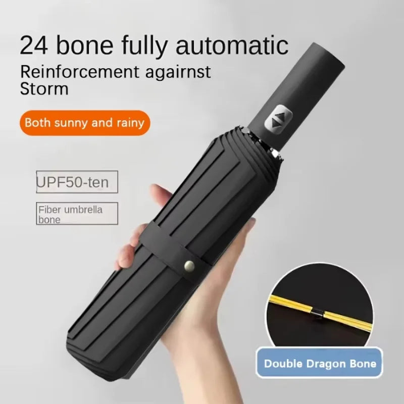 Automatic 3-Fold Anti-UV Sun & Rain Umbrella | Wind-Resistant Folding Umbrella Qst