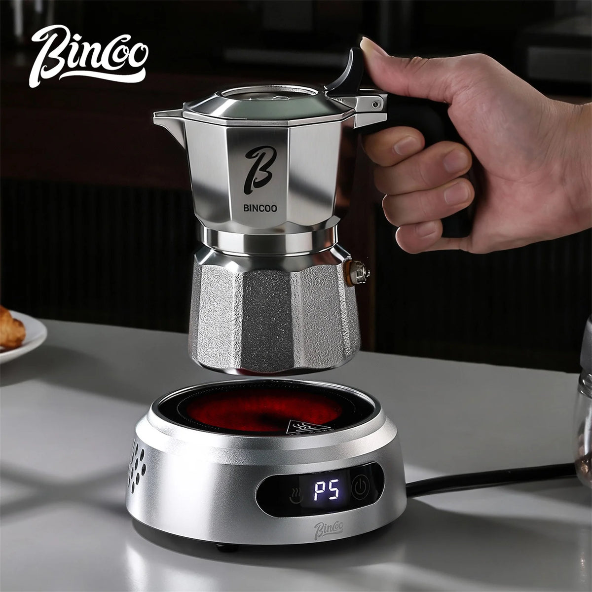 Bincoo 500W Mini Ceramic Electric Hot Plate for Moka Pot Electric Hot Plate Qst