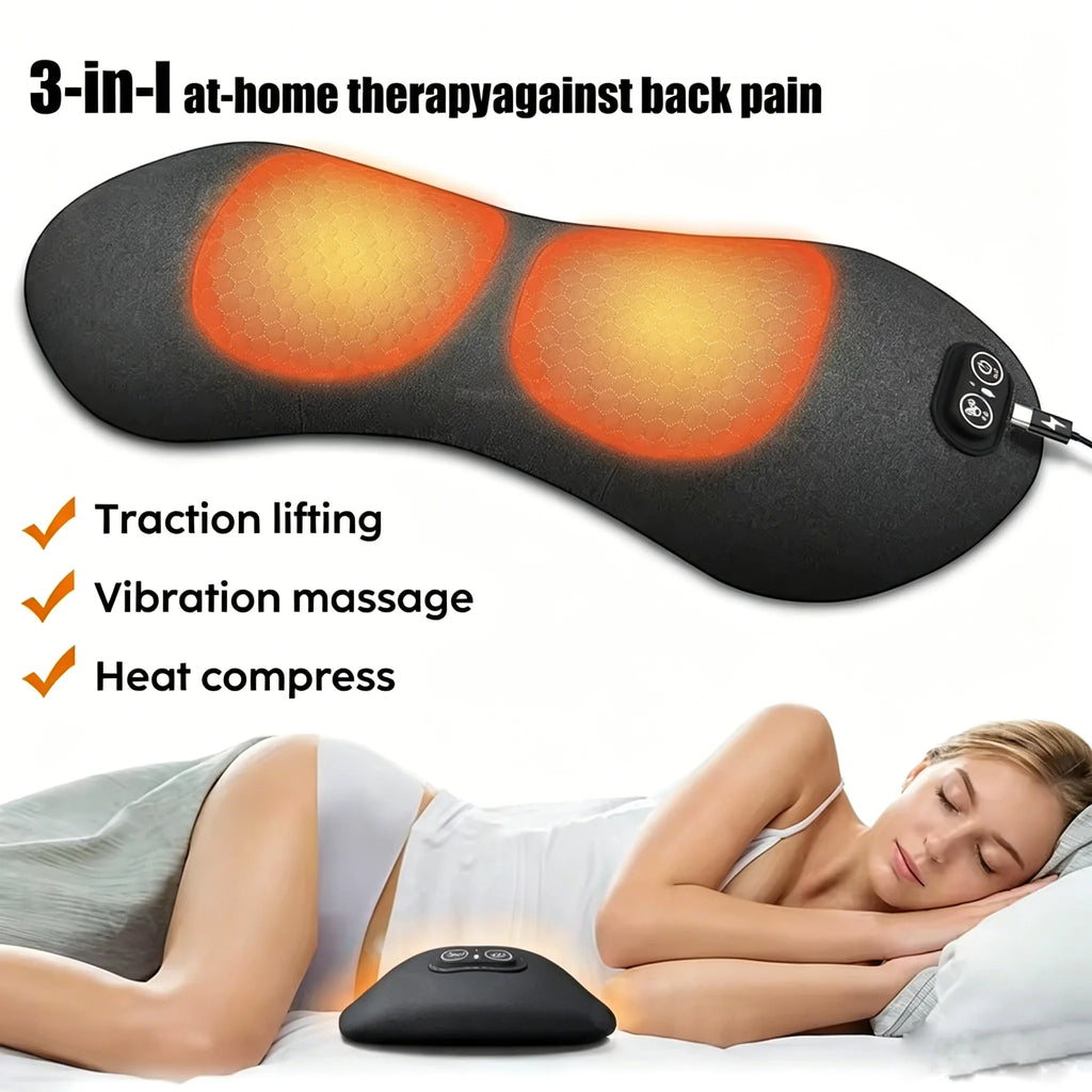 3-in-1 Electric Lumbar Pillow – Heat, Vibration & Traction Electric Massage Pillow Qst