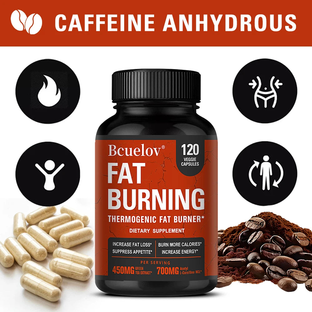 Acetyl-L-Carnitine Capsules | Green Tea & Caffeine Blend Dietary Supplement Qst
