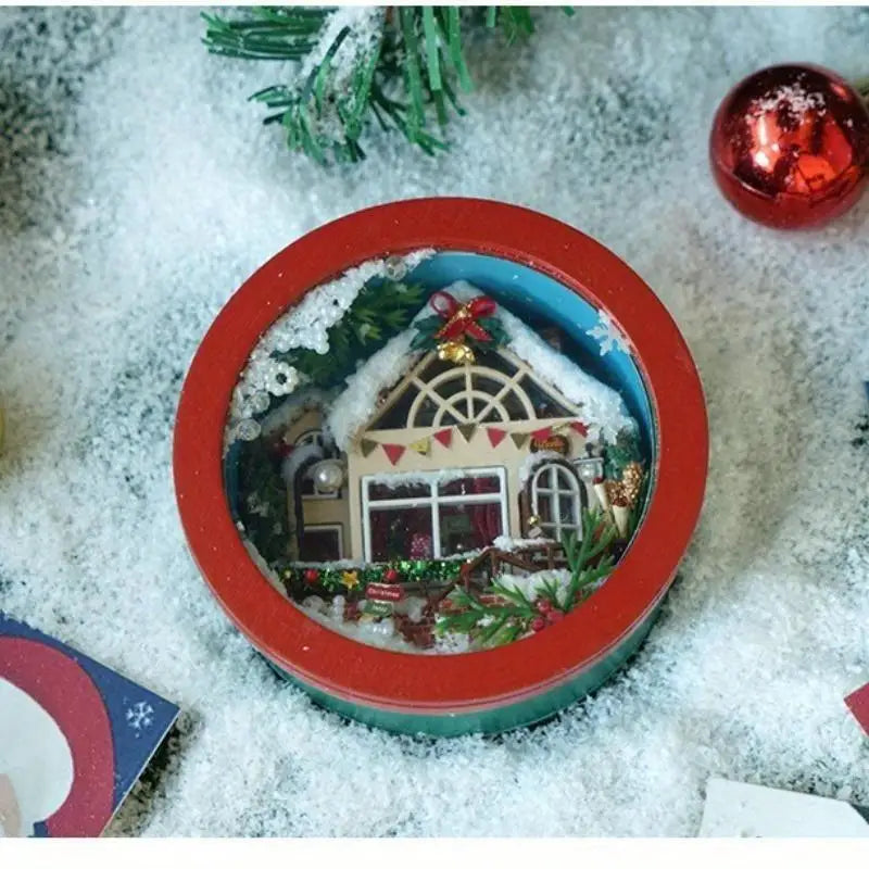 Wooden Christmas Cottage DIY Mini House Holiday Decoration Christmas Cottage Decoration Qme
