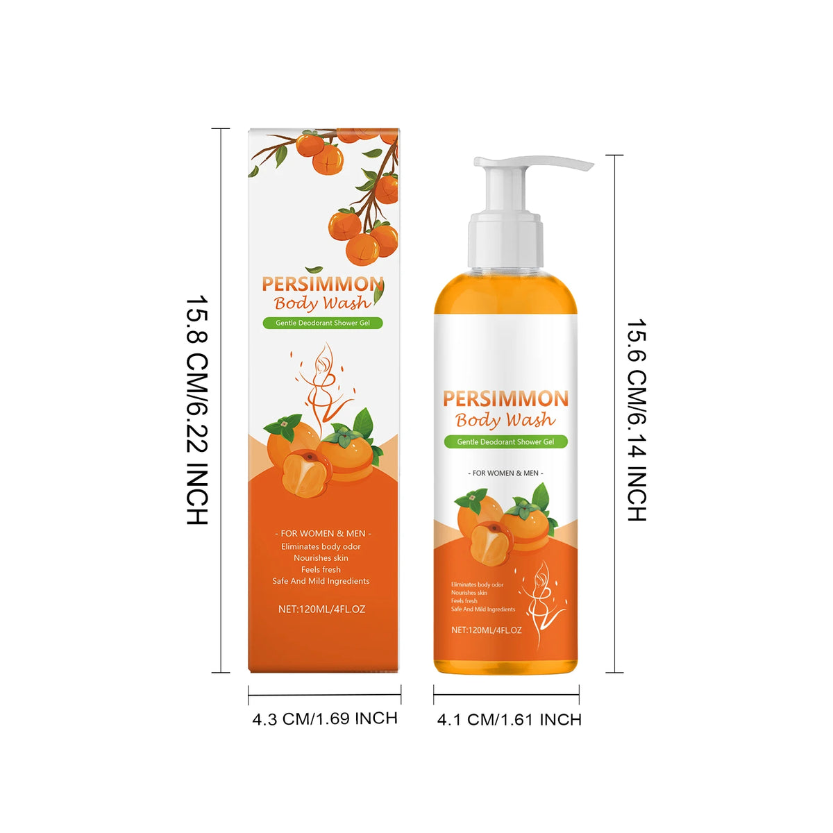Persimmon Body Shower Gel – Gentle Cleanse & Moisturize Body Shower Gel Qst