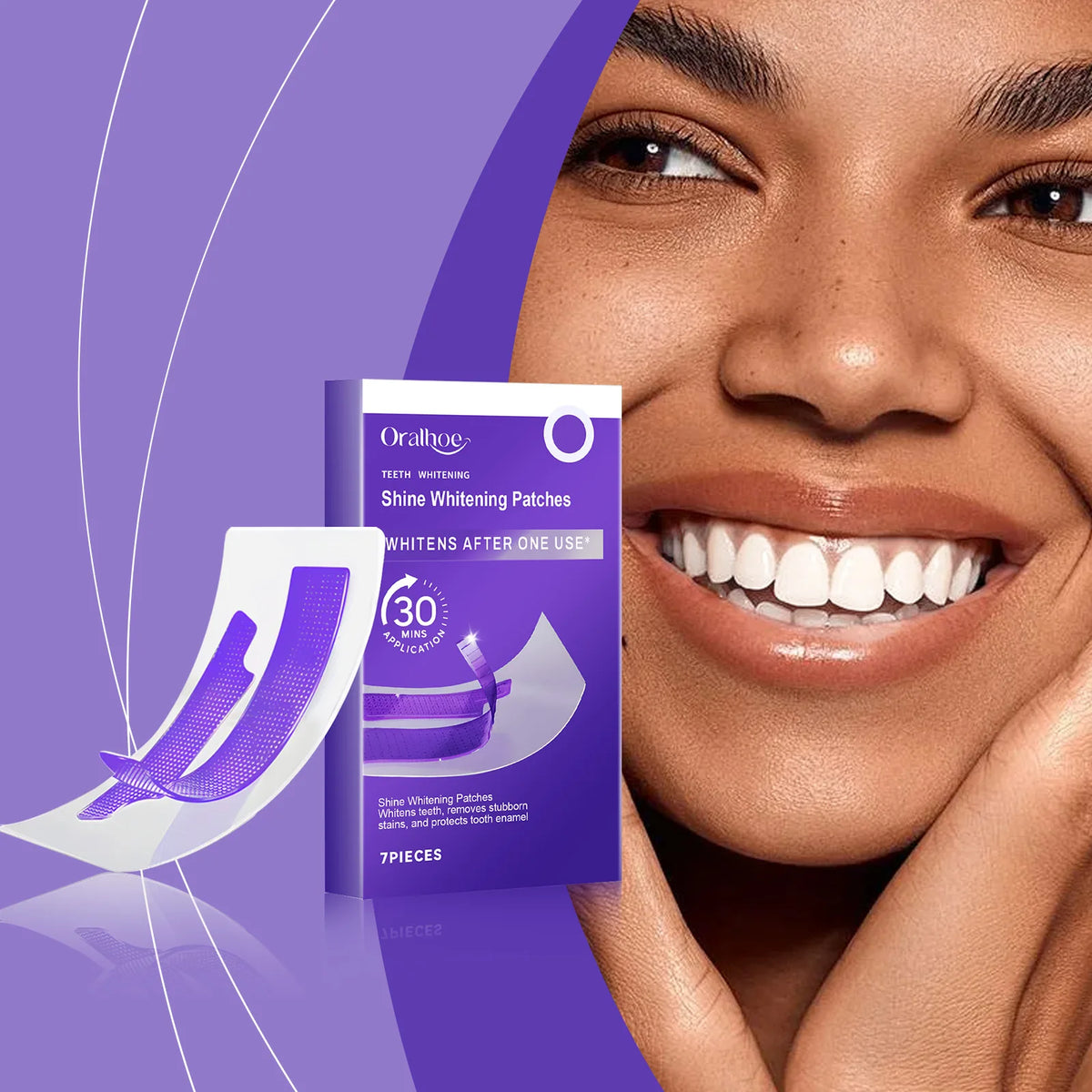 Oralhoe Teeth Whitening Strips – Natural Gel, 7/14/21 Pcs Teeth Whitening Strips Qst