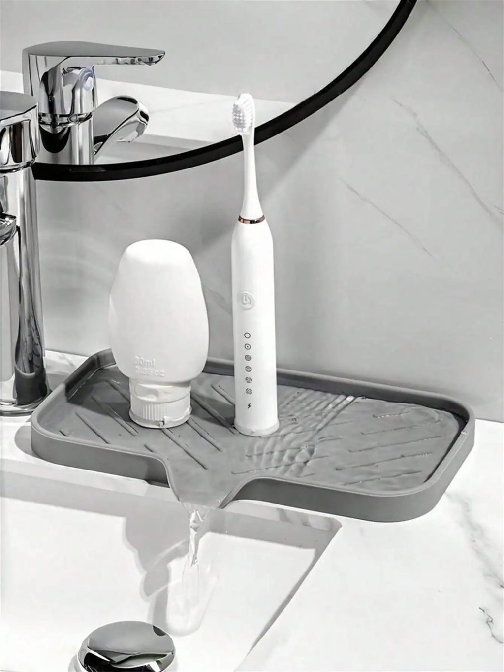 Silicone Sink Splash Guard & Faucet Handle Drip Tray Silicone Drip Tray Qme