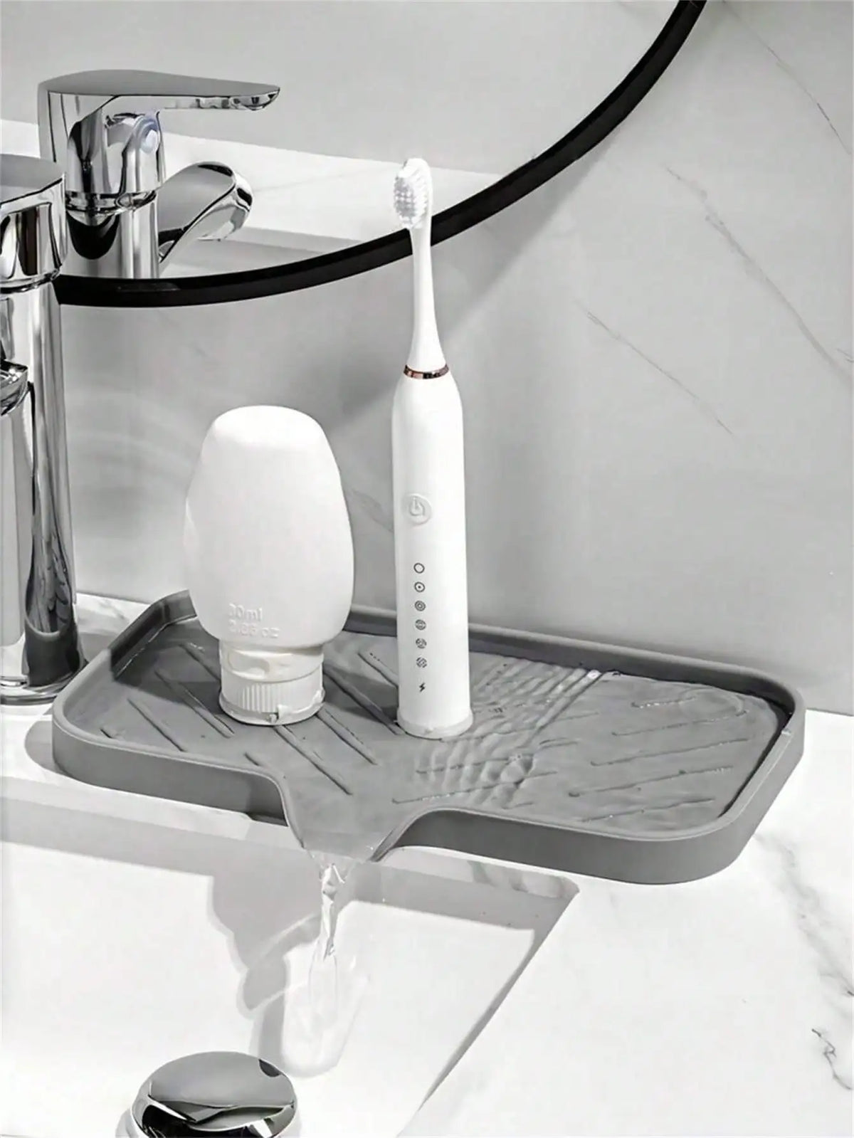 Silicone Sink Splash Guard & Faucet Handle Drip Tray Silicone Drip Tray Qme