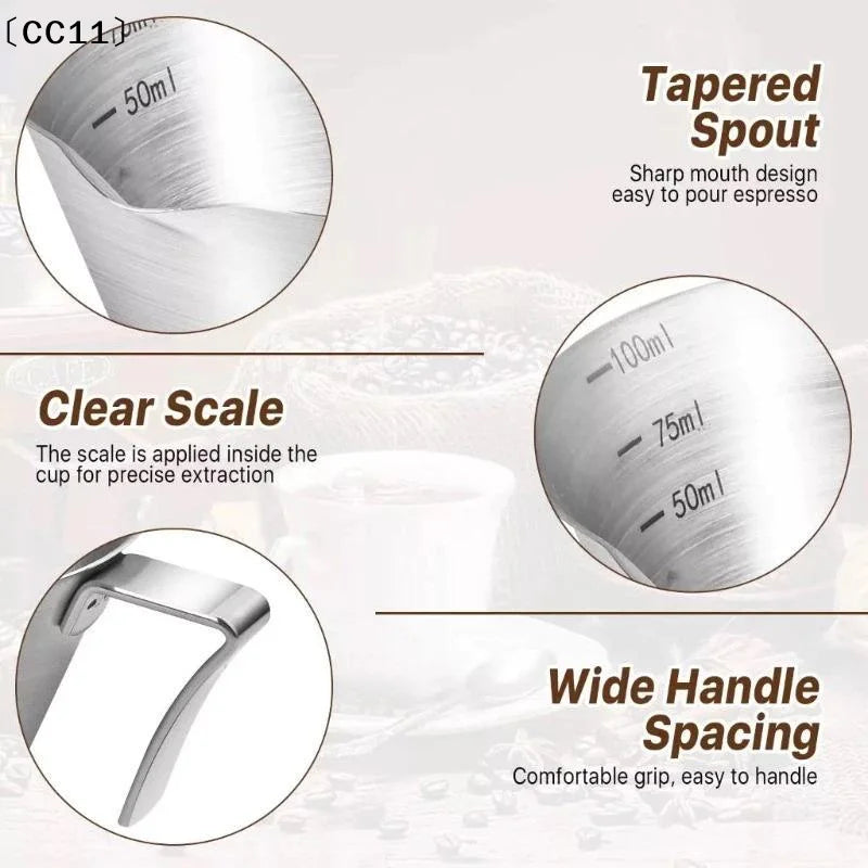 304 Stainless Steel Coffee Measuring Cup | Espresso Shot Cup Espresso Measuring Cup Qme