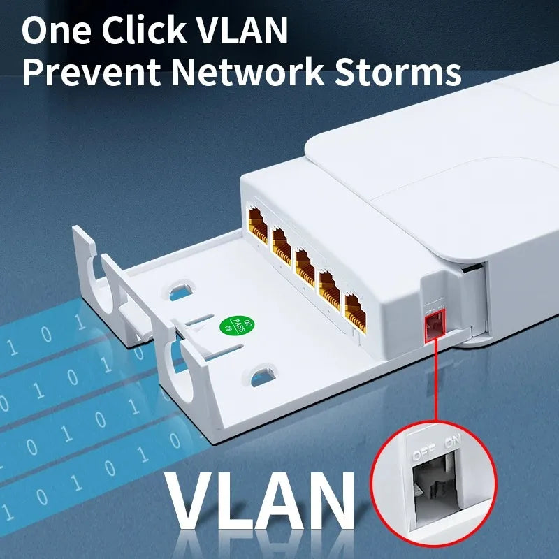 POE Repeater 1-3 Port 100/1000Mbps Network Extender Splitter PoE Network Extender Qme