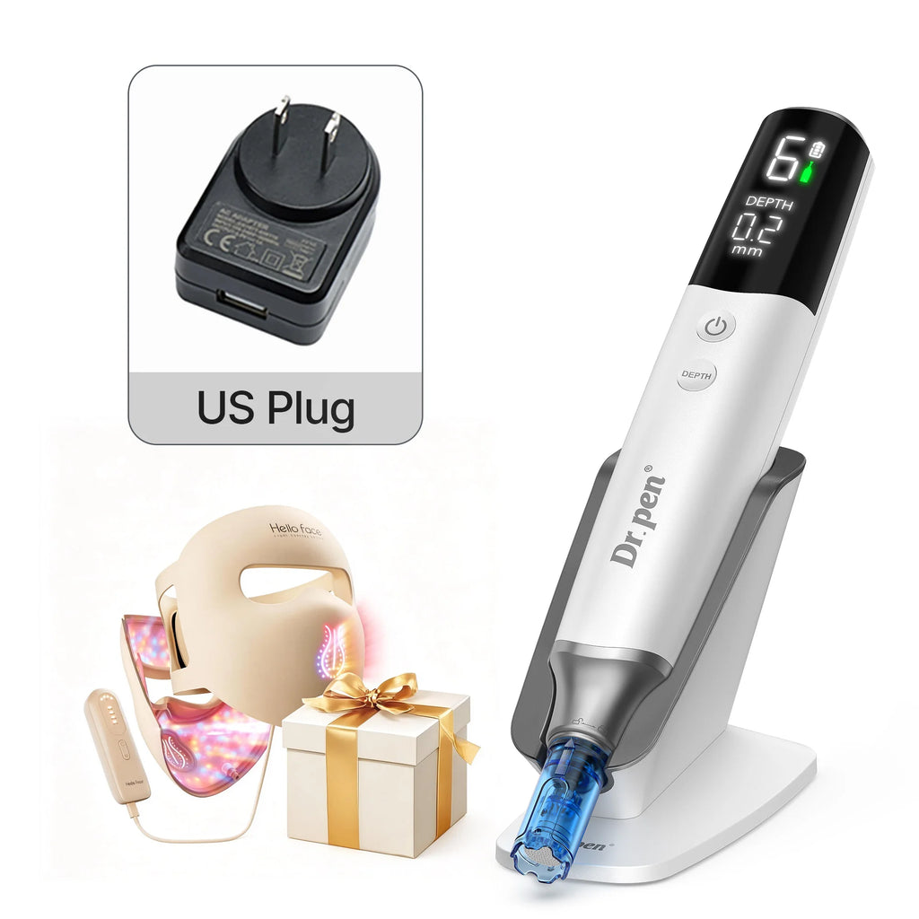 Dr.Pen M9 Microneedling Device + Hello Face M300 LED Mask Microneedling Device Kit Qst M9 US With M300 Germany