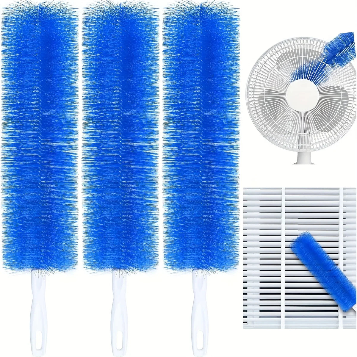 Long Flexible Fan Cleaning Brush – Reusable, Multi-Use Fan Cleaning Brush Qme Blue