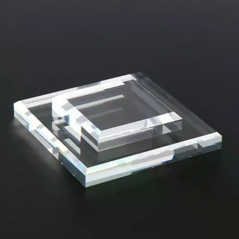 Square Crystal Glass Jewelry Display Stand | Non-Slip Base Jewelry Display Stand Qme