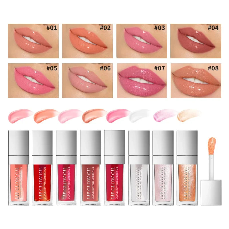 Cherry Pink Lip Oil Plumping Gloss – Hydrating Tinted Coat Plumping Lip Gloss Qme