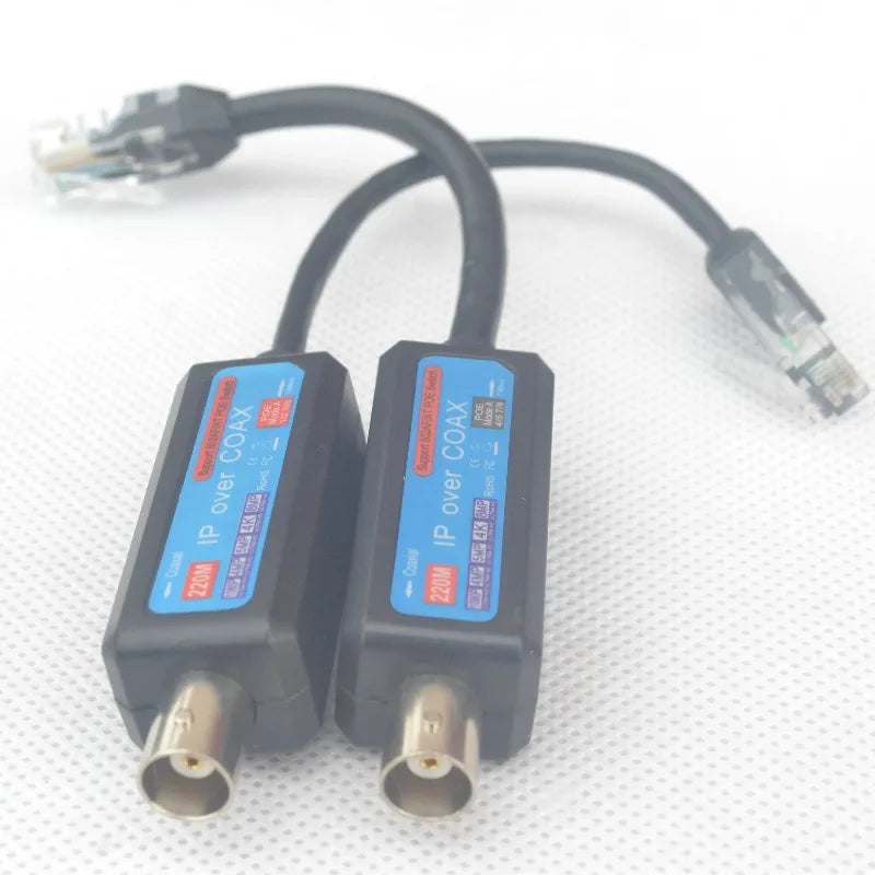 POE Coaxial Cable Transmitter – HD Video & IP Network Extender POE Coax Transmitter Qme